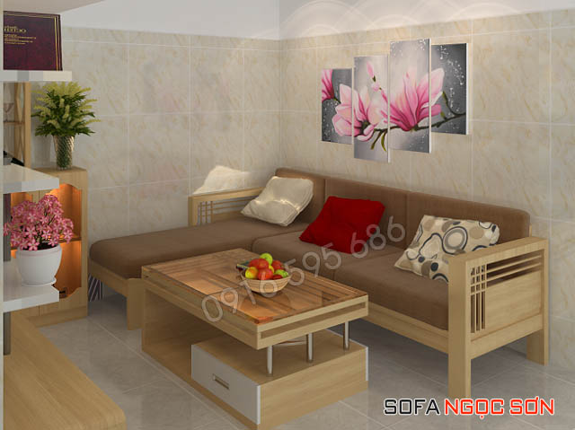 Sofa Ngọc Sơn bán ghế sofa chữ L bằng gỗ Sofa Ngọc Sơn bán ghế sofa chữ I bằng gỗ